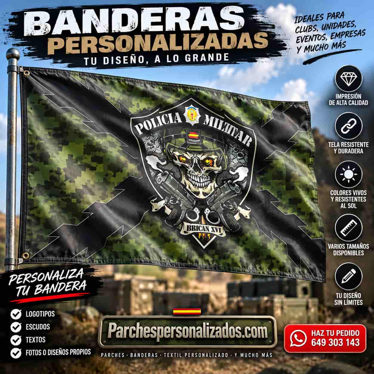 Bandera personalizada de gran tamaño con diseño propio