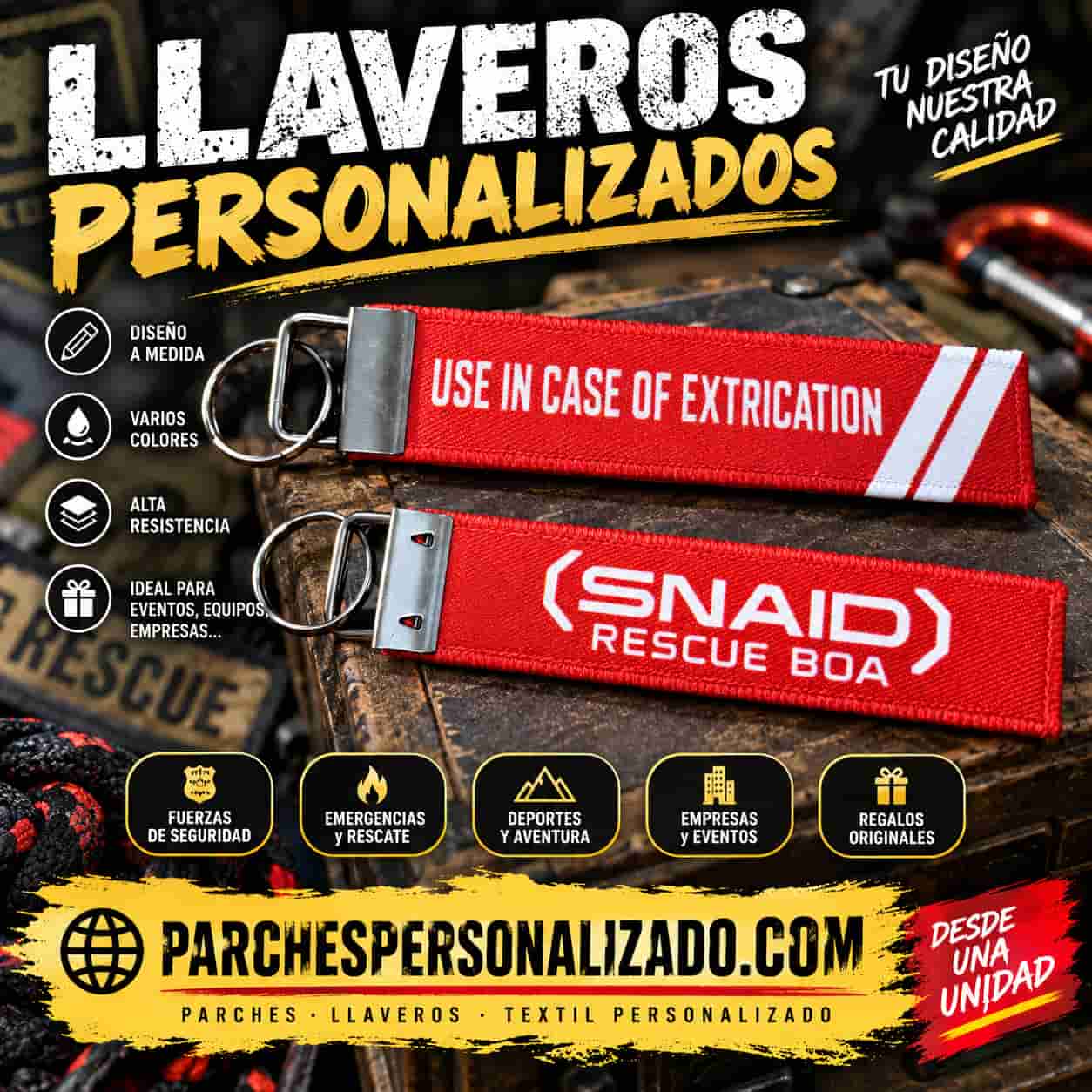 Llaveros personalizados impresos en tela con borde de hilo