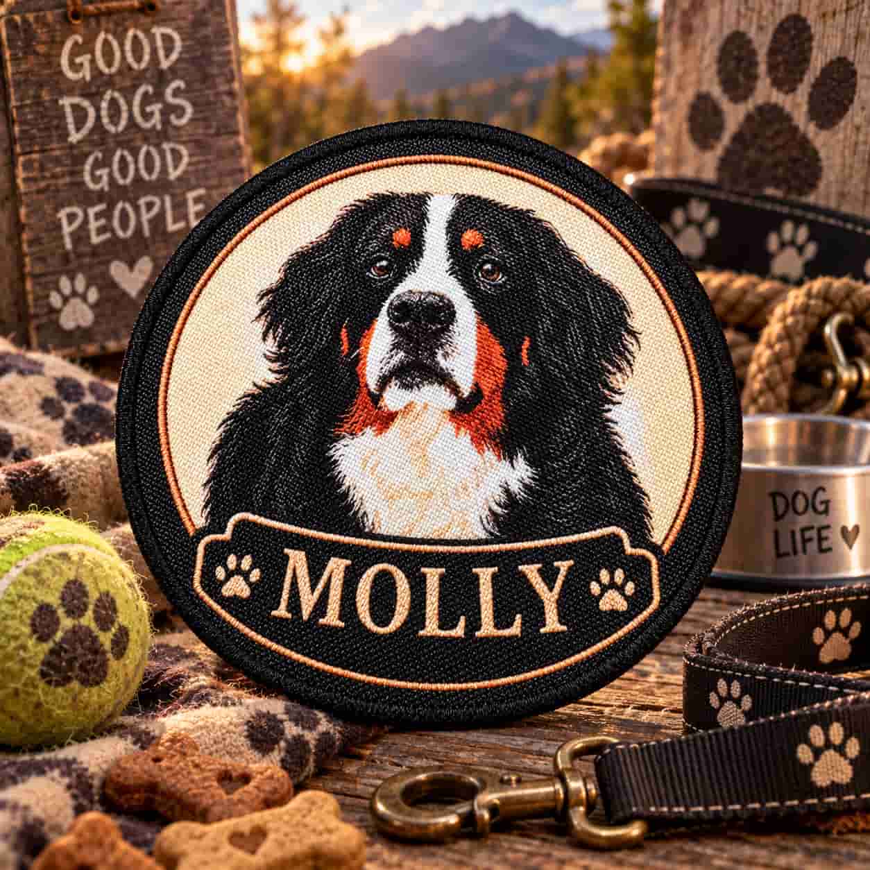 Parche personalizado para mascota con foto y nombre Molly